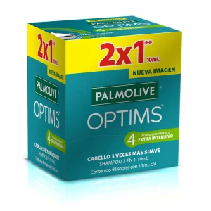 Shampoo Palmolive Optims 2 en 1 Acondicionamiento 48 pzas 10 ml