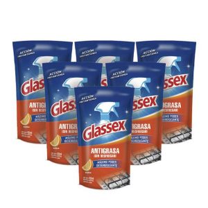 Glassex Antigrasa naranja recarga 6 x 420 cc