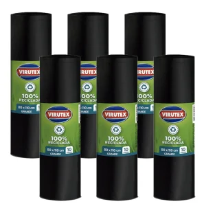 Virutex Bolsa de Basura Grande 80 x 110 cm 6 x 10 unid