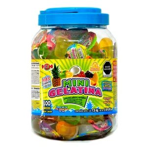 Dulces Exh Dul Las Delicias Mini Gelatina/Surt Vitro Las Delicias Mini Gelatina/Surtid 100 PZS