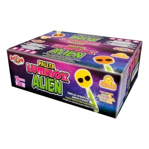 PALETA LAS DELICIAS LUMINOX ALIEN 24 PZS