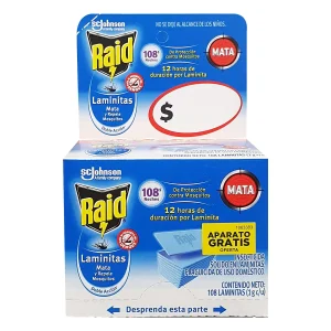 Insecticida Raid Laminitas +Aparato Electrico 108 PZS