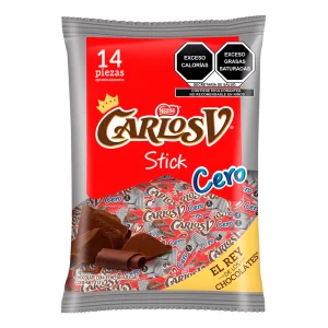 Exh Choco Nestle Carlos V Stick S/Azucar Carlos V S/Azucar 8 GRS