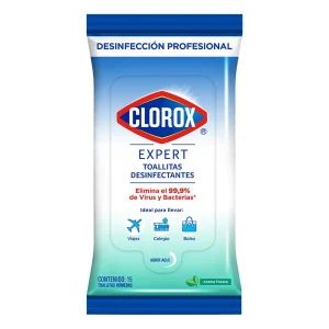Toallas Humedas Clorox Desinfectantes Expert Fresh 15 PZS