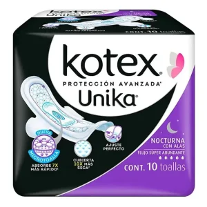 Toalla Femenina Kotex Unika Nocturna C/A 10 PZS