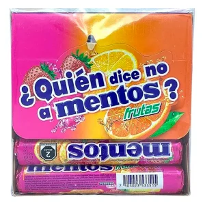 Exh Dul Mentos Rollos Frutas 12 PZS