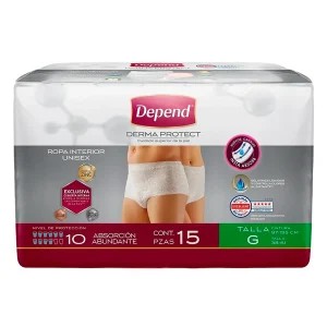 Calzon Depend Ropa Unisex Gde+5P Depend Ropa Inisex Gde +5Pz 10 PZS