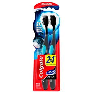 Cepillo  Cep Colgate 360 Black 2X1 Colgate 2 PZS