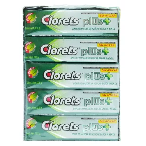 Chicles Clorets Plus Sin Azúcar 20 PZS
