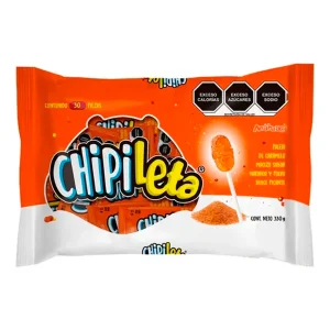 Paleta  Exh Paleta Chipileta Naranja C/Polvo Chipileta  Naranja 30 PZS