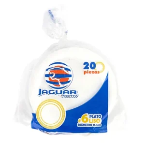 Plato Deshechable Jaguar Térmico Liso #6 20 PZS