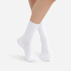 Lote de 2 pares de calcetines blancos para mujer de algodón modal