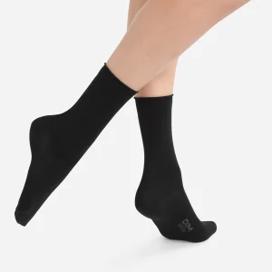 Pack de 2 pares de calcetines de algodón modal negros para mujer