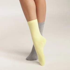 Pack de 2 pares de calcetines de mujer Banana de algodón hasta la rodilla Dim