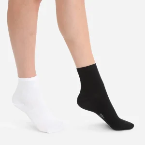Pack de 2 pares de calcetines bajos de algodón blancos y negros