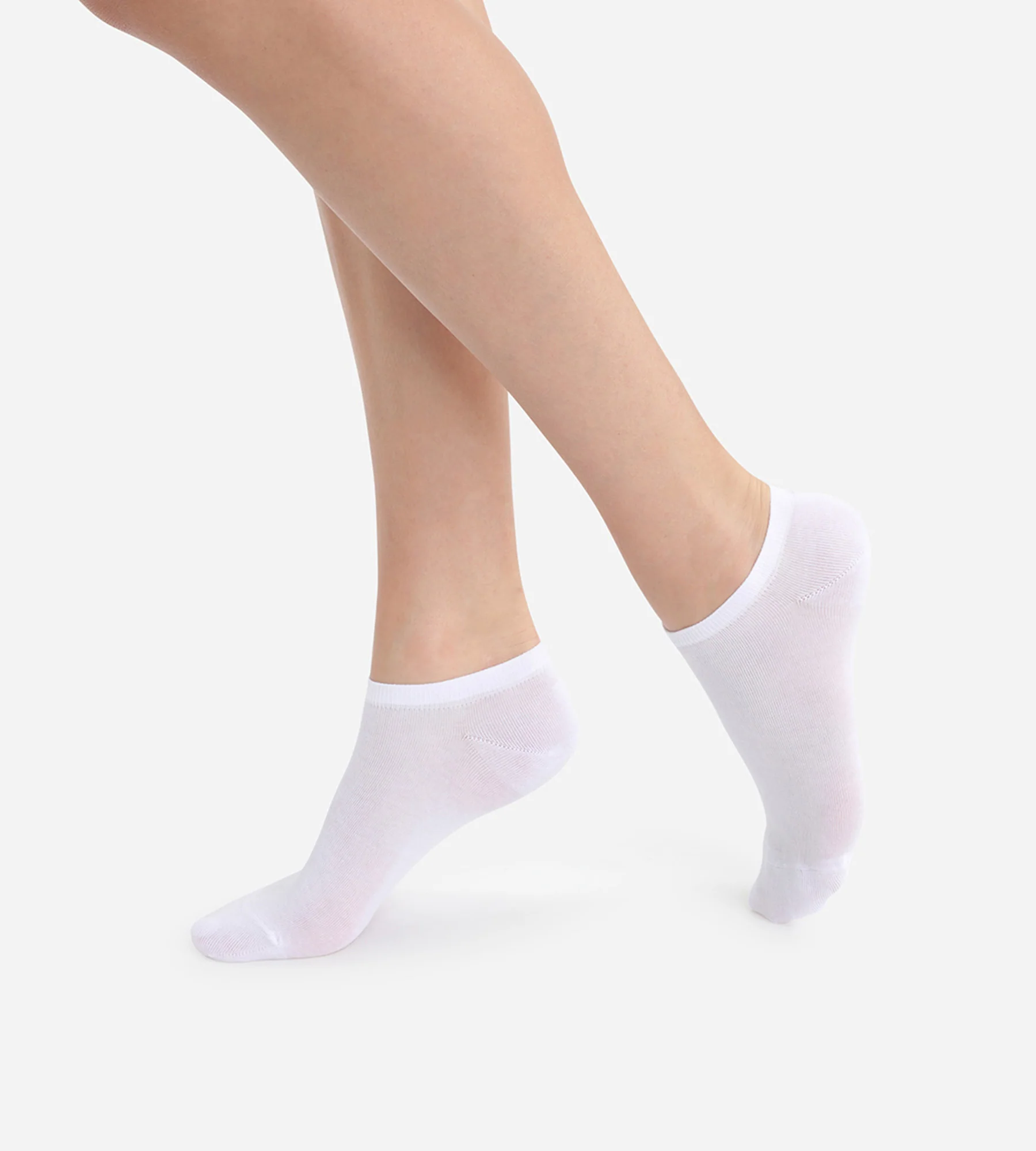 Pack de 2 calcetines bajos invisibles blancos Light Coton para mujer