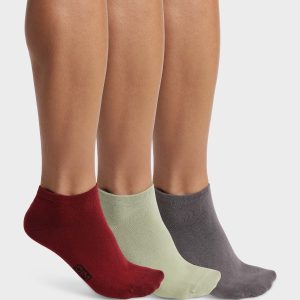 Pack de 3 pares de calcetines de hombre Gris, Rojo y Verde claro Dim Coton