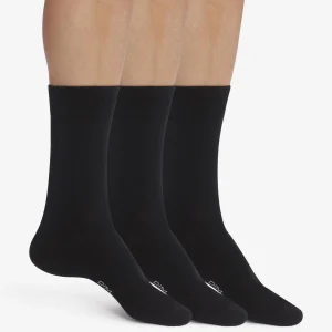 Pack de 3 pares de calcetines de hombre de algodón negro Dim Coton