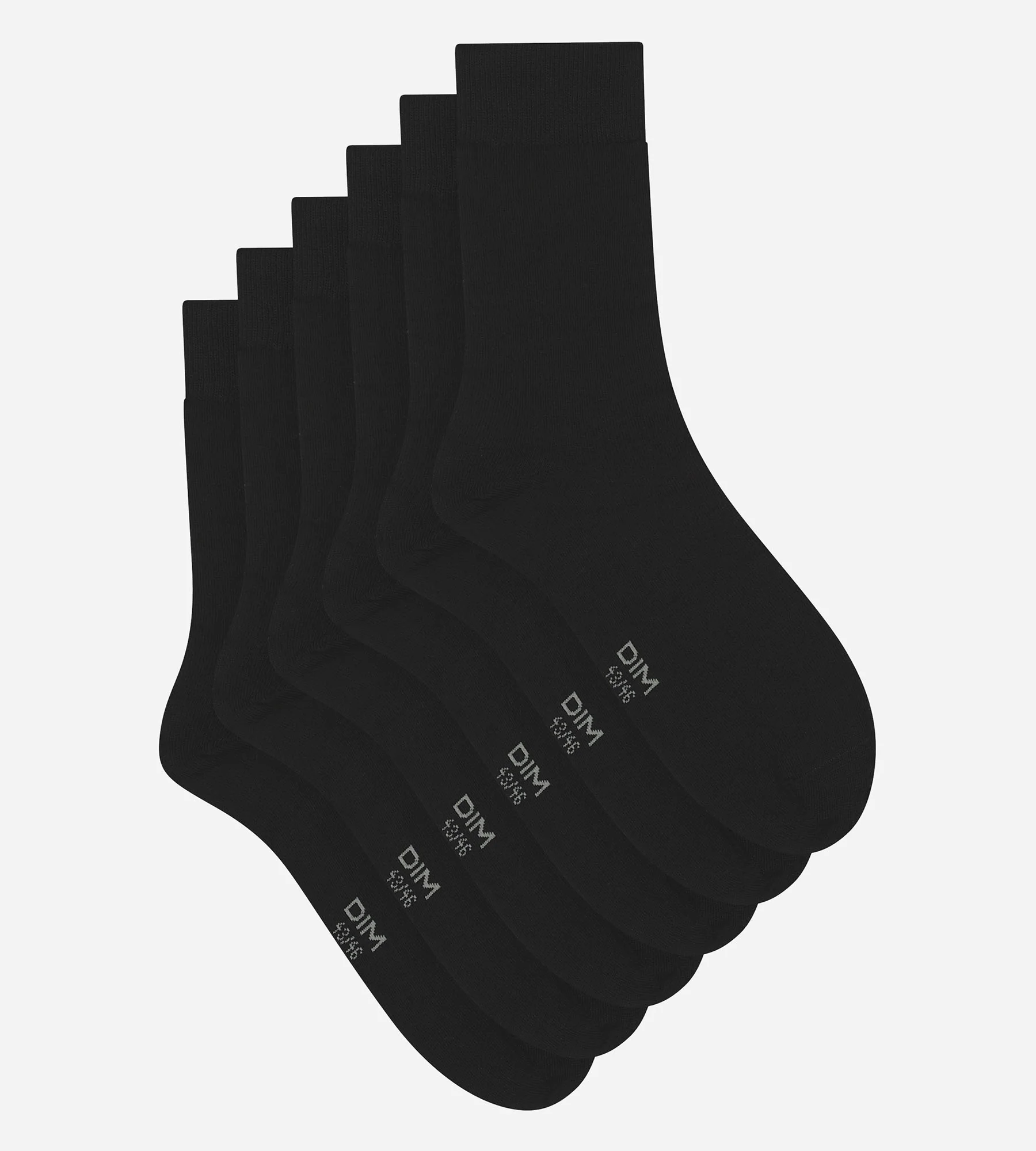 Pack de 3 pares de calcetines de hombre de algodón negro Dim Coton - Imagen 2