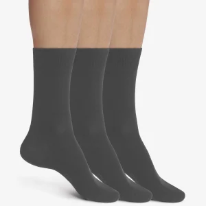 Pack de 3 pares de calcetines de algodón para hombre gris antracita Dim Coton Confort