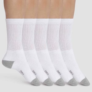 Pack de 5 pares de calcetines de hombre de algodón blanco y gris claro EcoDim Sport