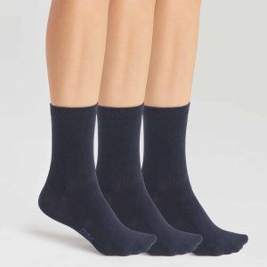 Pack de 3 pares de calcetines de mujer de algodón Azul Marino Dim