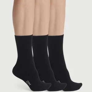 Juego de 3 pares de calcetines de mujer Algodón Negro Buen Precio