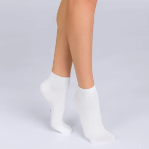 Pack de 2 calcetines bajos cortos blancos Skin para mujer