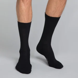 3 pares de calcetines de media pantorrilla de algodón negros para hombre Basic Coton