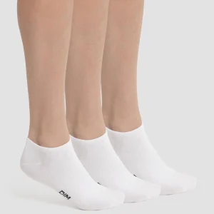 Pack de 3 pares de calcetines para mujer cortos de algodón blanco Dim Coton