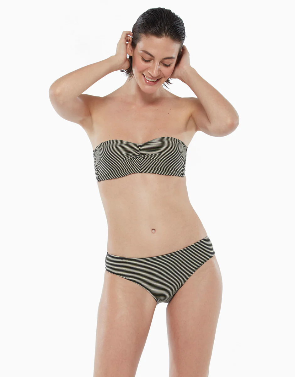 Sujetador de bikini con aros y rayas doradas y negras - Imagen 3