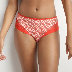 Braga de microfibra y tul Roja con flores Generous