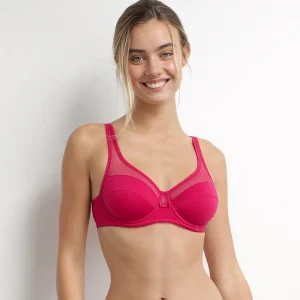 Sujetador con aros y push-on Generoso Rojo Algodón Ecológico Dim