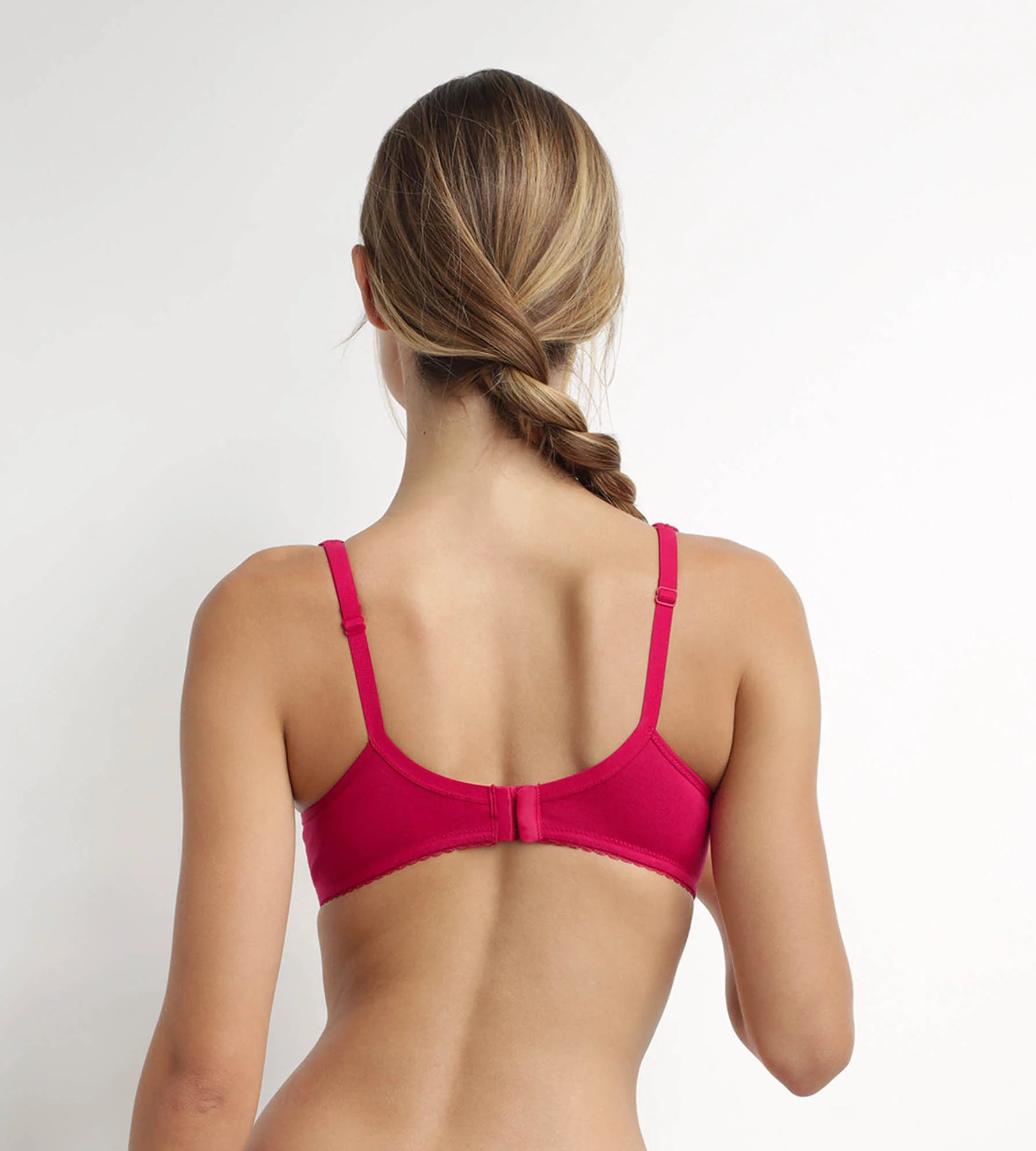 Sujetador con aros y push-on Generoso Rojo Algodón Ecológico Dim - Imagen 2