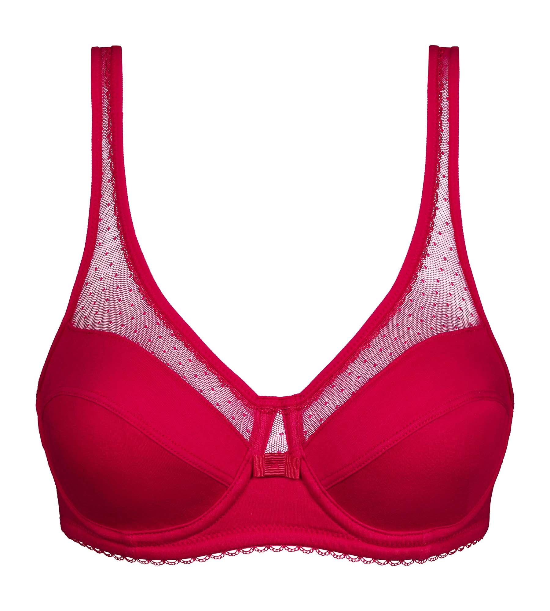 Sujetador con aros y push-on Generoso Rojo Algodón Ecológico Dim - Imagen 5