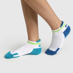Pack de 2 pares de calcetines bajos para niña retro azul y verde Dim Sport