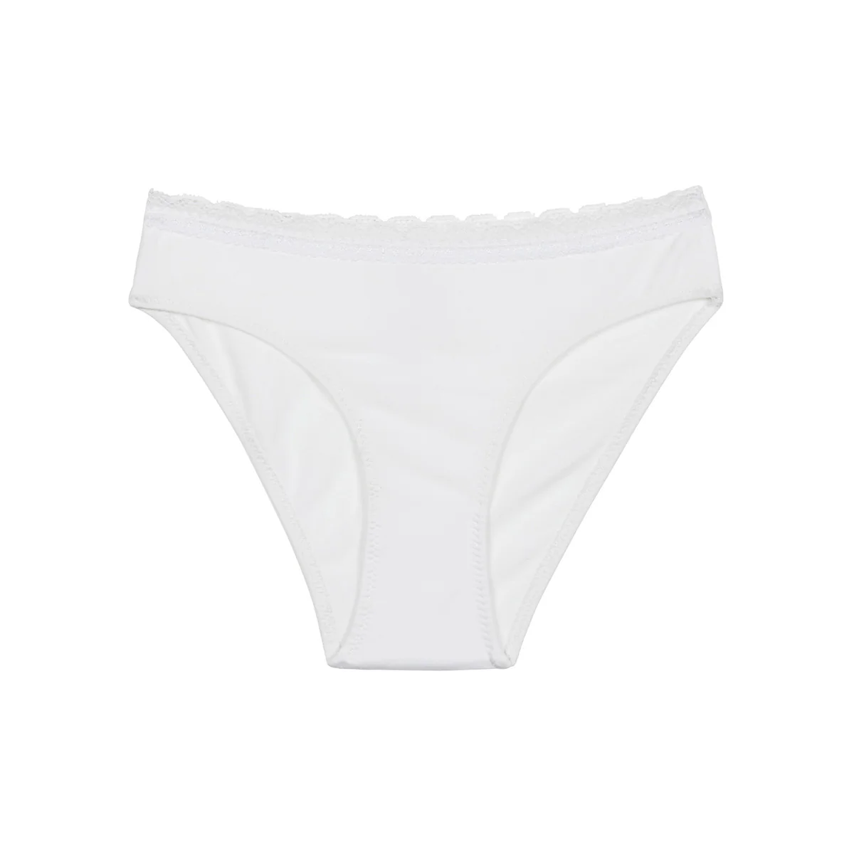 Bragas de niña de algodón elástico con cintura de encaje Blanco Dim trendy