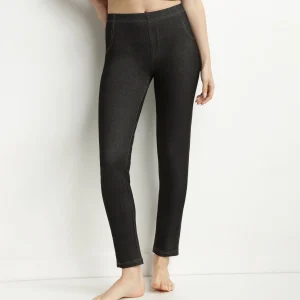 Leggings de mujer negro efecto denim con bolsillos Dim Relax & Go