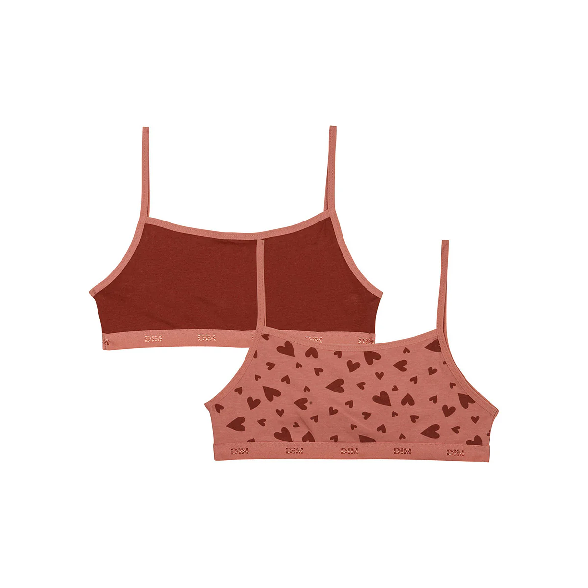 Pack de 2 sujetadores de niña en algodón elástico Arena con estampado de corazones Les Pockets - Imagen 2