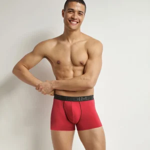 Bóxer de hombre en algodón modal con cintura negra rojo Dim Classic
