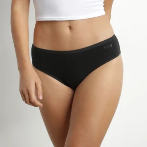 Braga absorbente lavable en algodón stretch Negro Moments Oups DIM