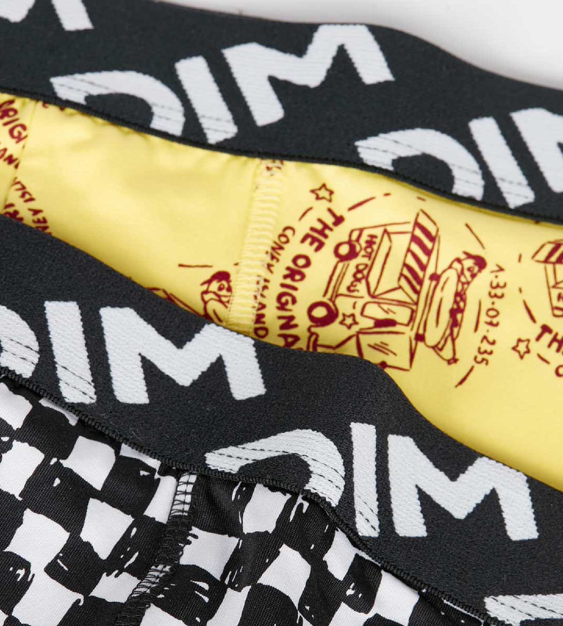 Pack de 2 bóxer de niño en microfibra reciclada con estampado damero Dim Micro - Imagen 3