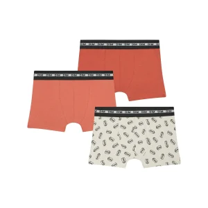 Pack de 3 bóxers de niño con estampado Naranja Dim Coton Stretch