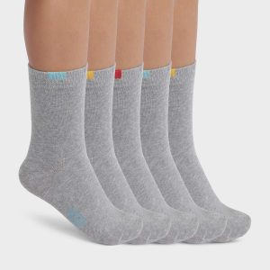 Pack de 5 pares de calcetines infantiles de algodón gris EcoDim