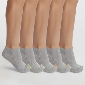 Pack de 5 pares de calcetines unisex de algodón gris con etiquetas EcoDim