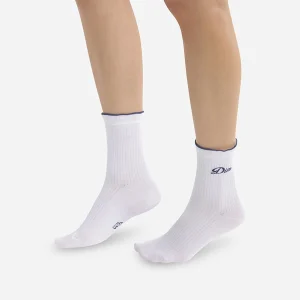 Calcetines bajos de algodón blanco para mujer con el logo Dim bordado Madame Dim