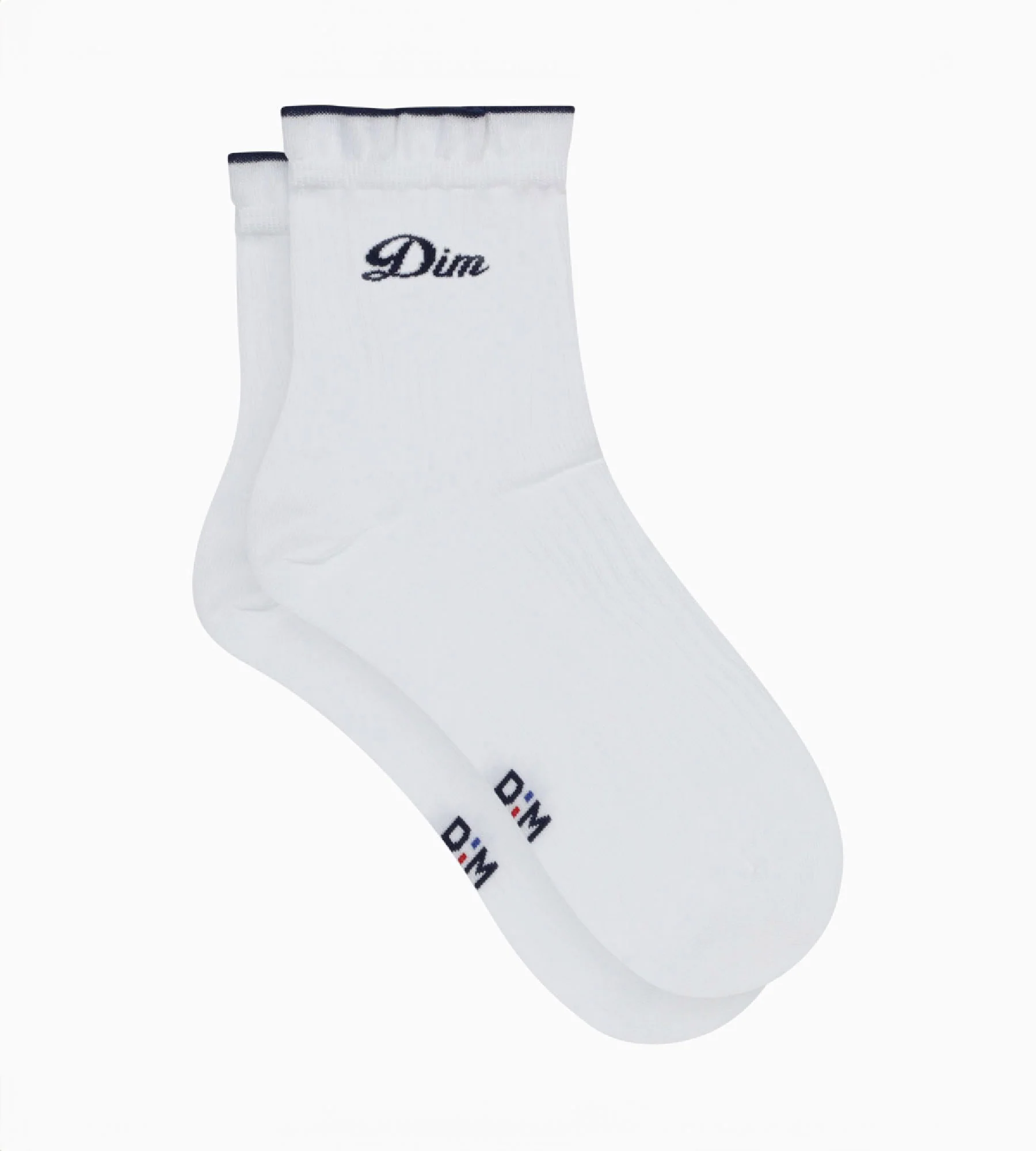 Calcetines bajos de algodón blanco para mujer con el logo Dim bordado Madame Dim - Imagen 2