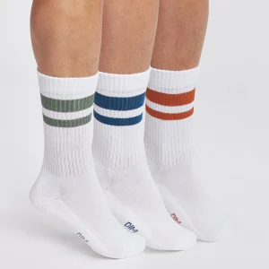 Pack de 3 pares de calcetines de hombre en algodón Blanco Verde EcoDim Sport