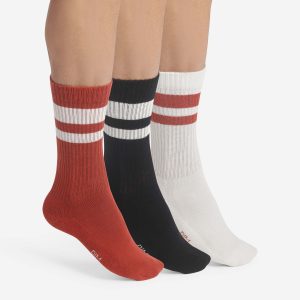 Pack de 3 pares de calcetines de algodón rojo EcoDim Sport para hombre