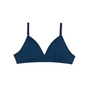 Sujetador triangular sin aros en algodón bio Azul Marino Skin Care